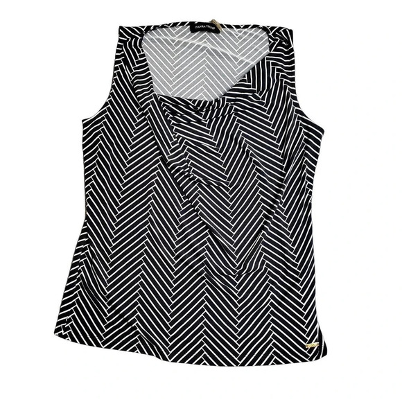 Ivanka Trump Stroped Cowl Neck Top - Picture 1 of 5